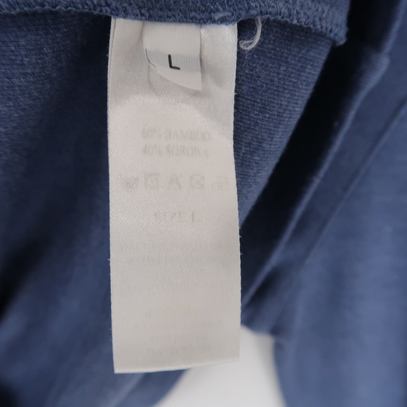 Wolf vs Goat T Shirt Mens L Blue Heather Bamboo Sorona Long Sleeve Crew Neck - Picture 7 of 7